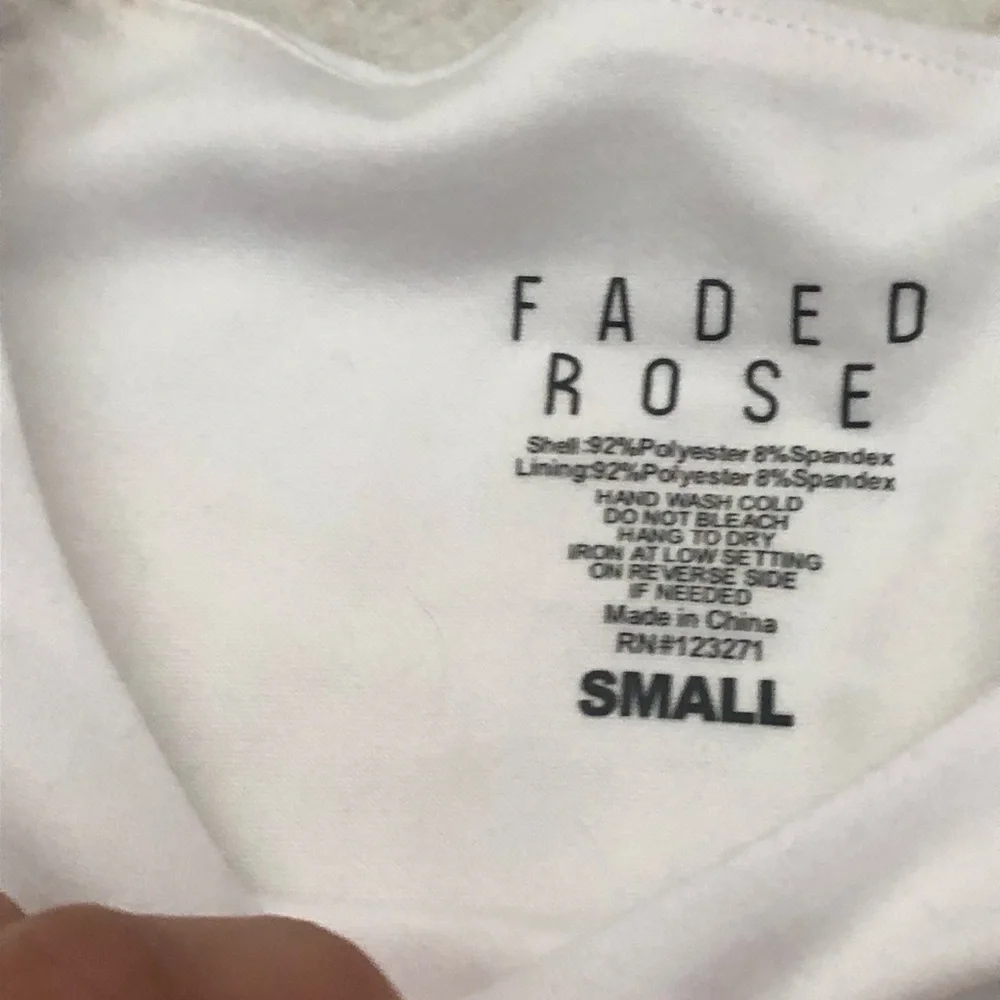 Faded Rose Women's White Tee with Orange Floral Design - Picture 3 of 3